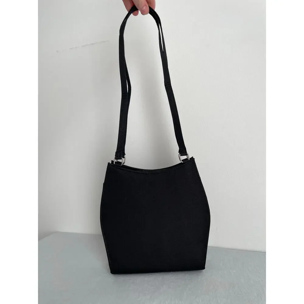 Vintage y2k Black Shoulder Bag Classic Structured Minimalist 2000s Sleek